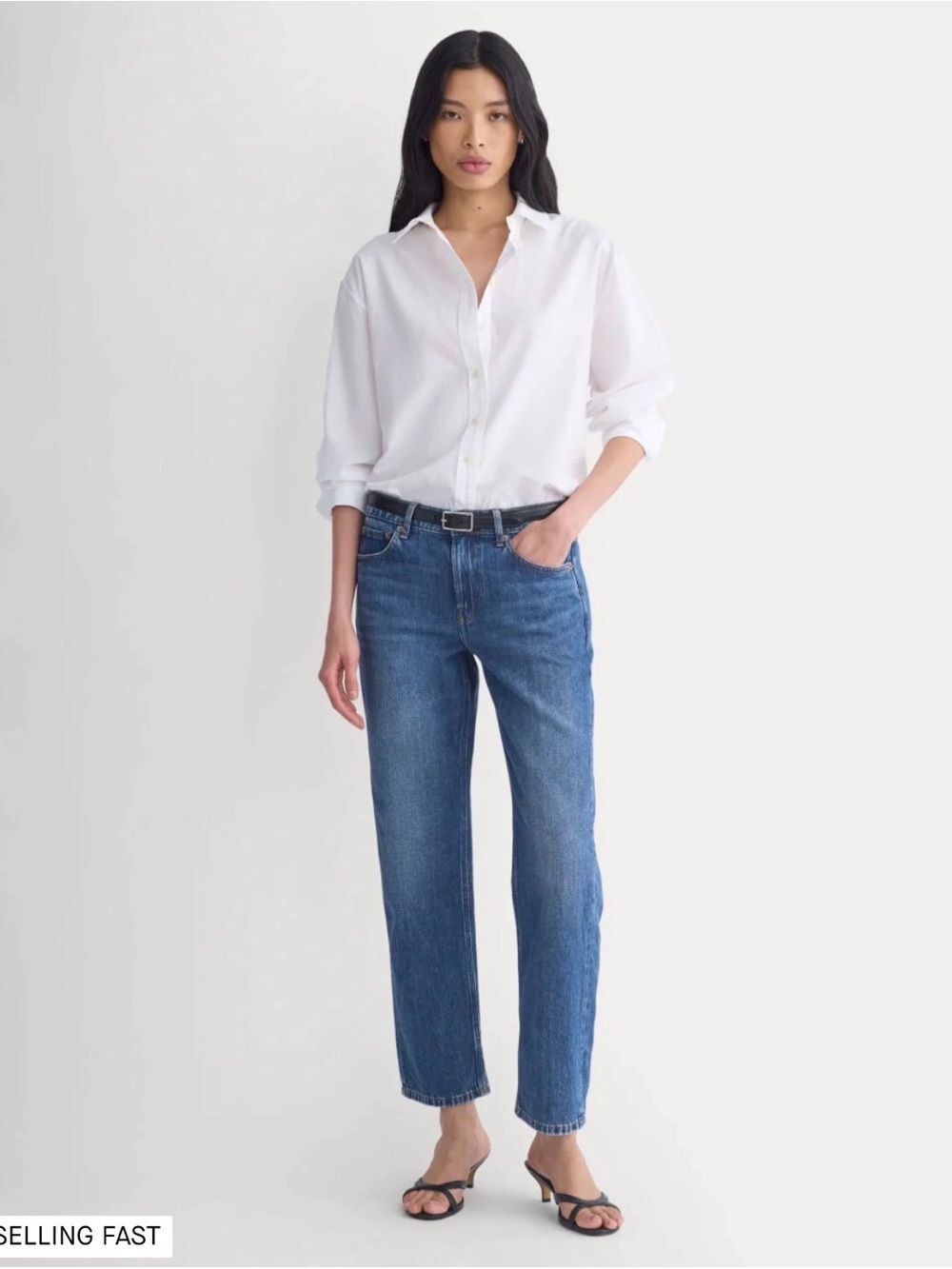 New Everlane Organic Cotton LOW-RISE STRAIGHT JEAN in Dark Indigo Size 26